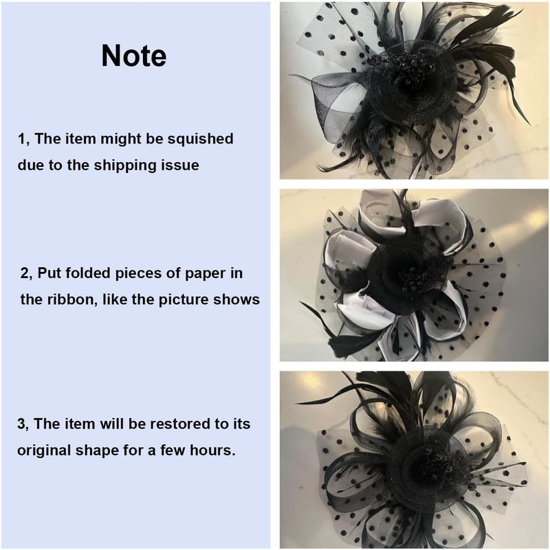 HIWIND Store Fascinators Hat Women Tea Party Headband Flower Cocktail Mesh Feathers Hair Clip Kentucky Derby Hat Wedding - Image 5